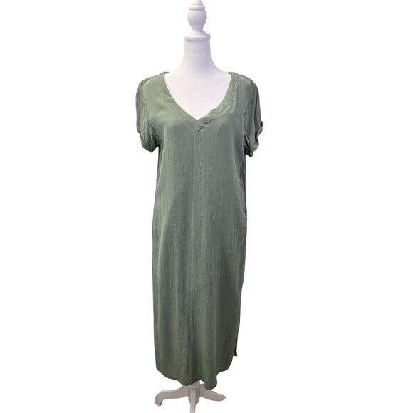 bohme Dresses & Skirts - Bohme 100% Viscose V-Neck Midi Sheath Dress Size S/M